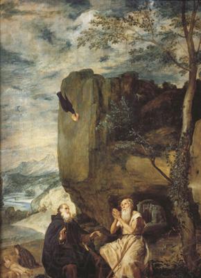 Diego Velazquez St Anthony Abbot and St.paul the Hermit (df01) France oil painting art